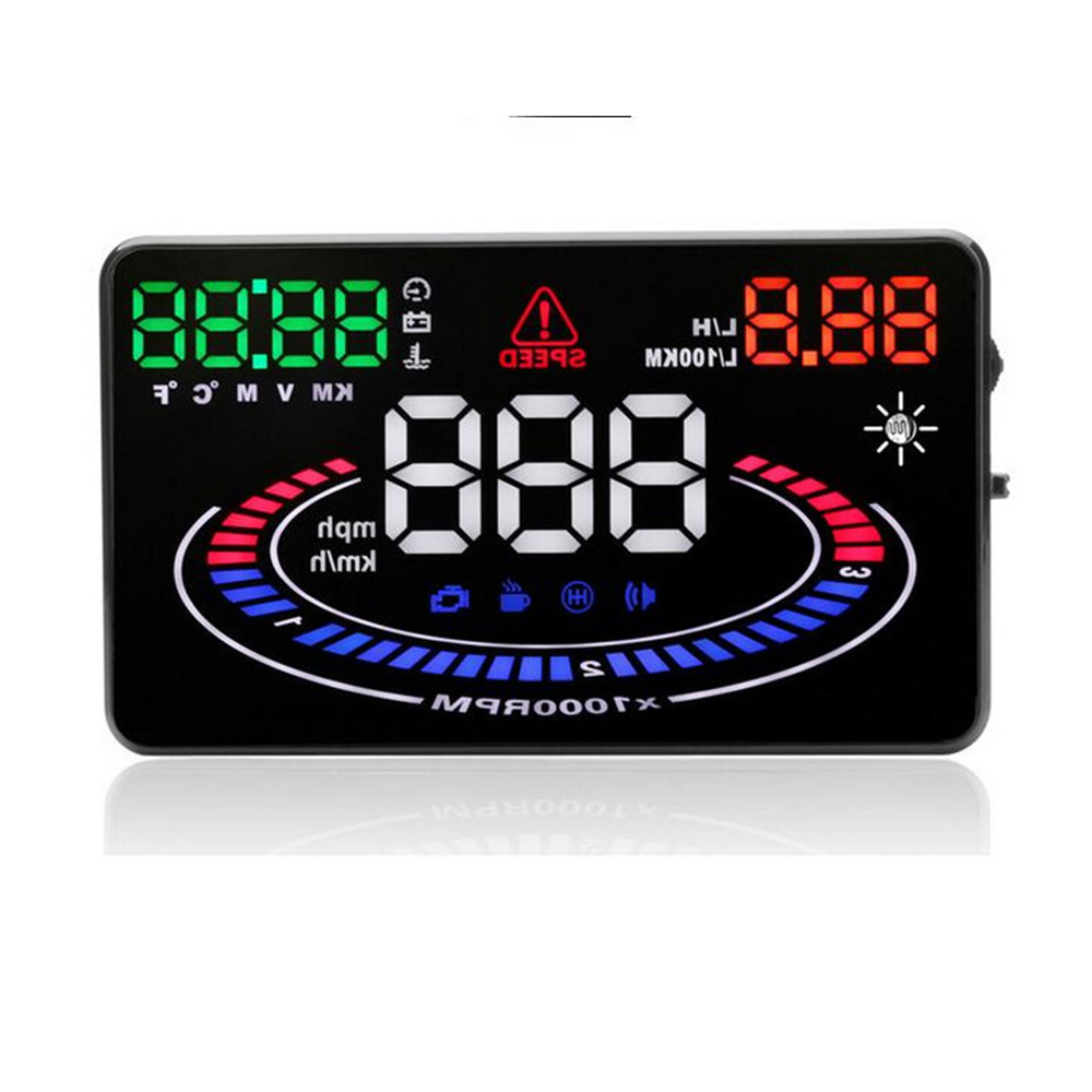 5.5inch Car HUD Head-Up Display OBD Speed Fuel Consumption Water Temperature Multi-Function HD Screen E300