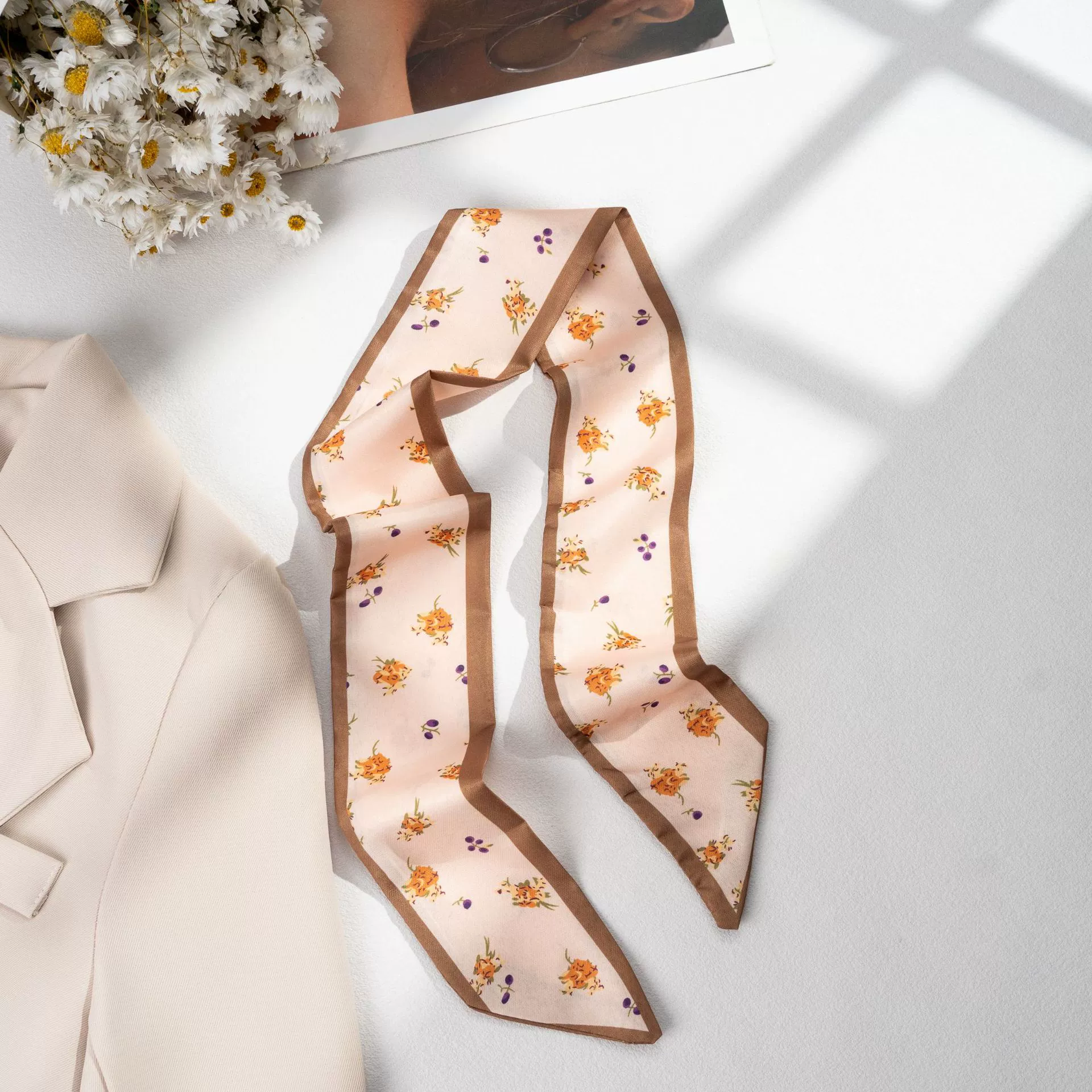 Silk Scarf Hairband (Suhang) long streamer 89×3.8 cm, lightweight gift box option