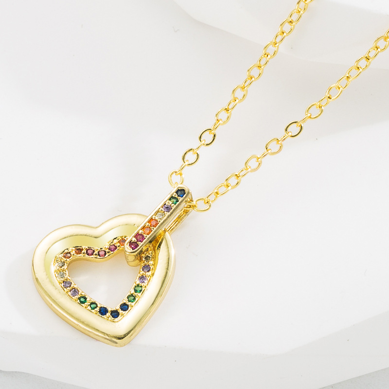 Fashion Geometric Eye Copper Pendant Necklace Zircon Copper Necklaces