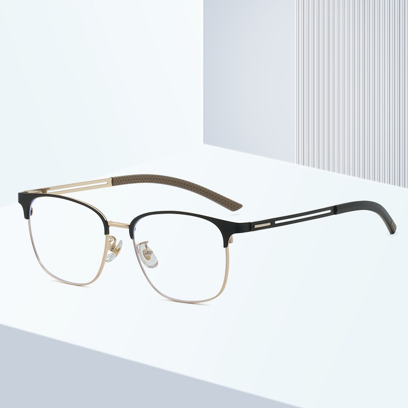 Artístico simple gafas marco cara retró miopía marco de gafas de alto valor anti-luz azul gafas de luz plana