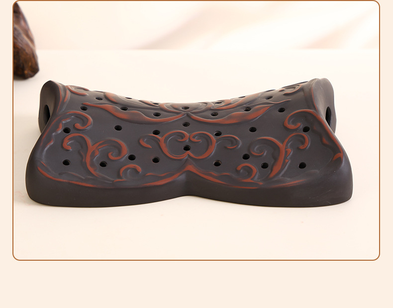 Red Bian Stone Moxibustion Pillow Portable Hanging Moxa Warmer for Neck Waist and Joints with 7 Holes and Moxa Stick Set details