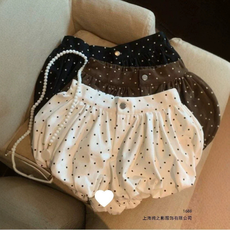 New Style White Floral Polka Dot Shorts for Women, Summer Hot Girl Style, Ultra-Short Puffy Flower Bud Skirt Shorts New Style White Floral Polka Dot Shorts for Women, Summer Hot Girl Style, Ultra-Short Puffy Flower Bud Skirt Shorts