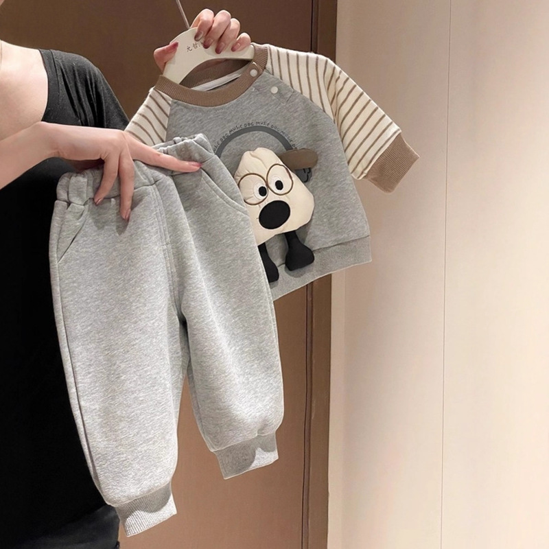 Baby Sports Suit Autumn Clothing 2025 New Handsome Kidsren's Sweatshirt Baby Leggings Spring and Autum Baby Clothes
