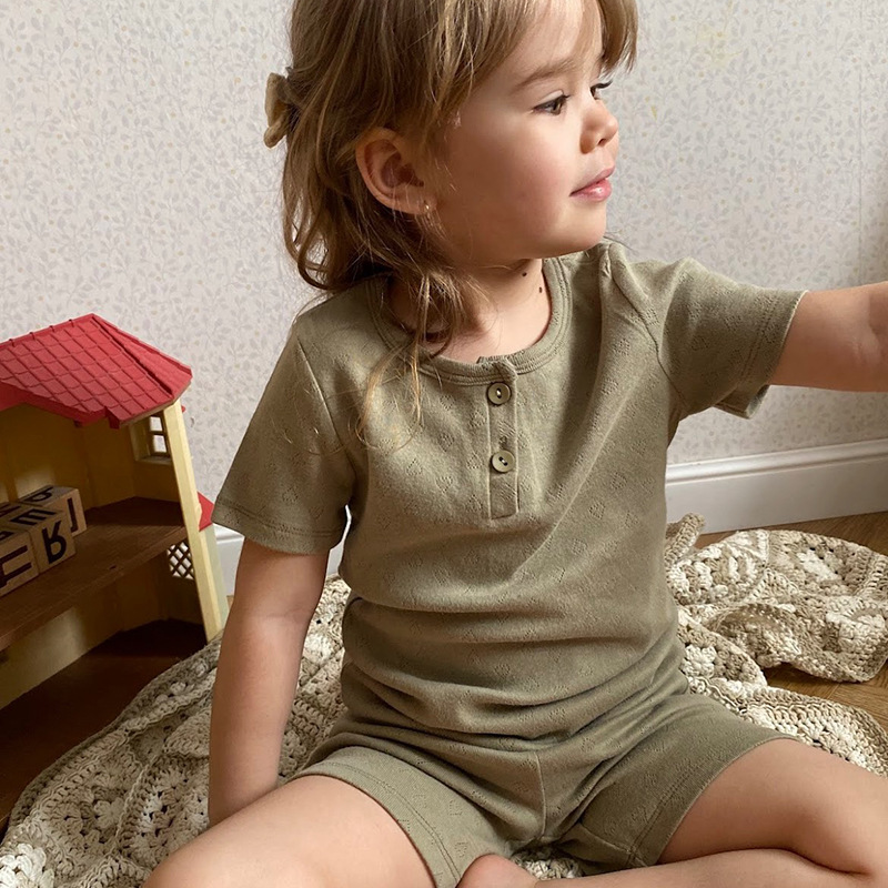 家居服套装睡衣童装夏棉绸空调服纯棉a类春三层夹棉厚儿童男欧美