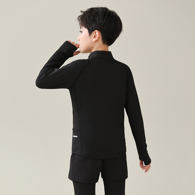 Otoño e invierno al aire libre de los hombres y las mujeres del collar del soporte media cremallera de secado rápido ropa de manga larga Club adulto ropa de tenis en stock impreso