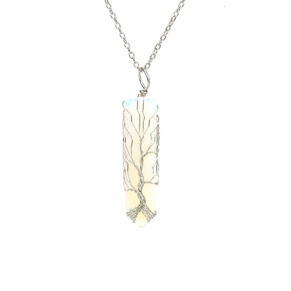 Pastoral Geometric Alloy Handmade Natural Stone Pendant Necklace 1 Piece