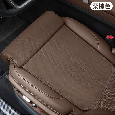 Front and Passenger Seats, Universal seat cover - chestnut-brown-single-pack-nappa-leather-extended-four-seasons-leg-restbreathable-62cm40cm