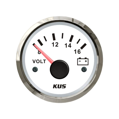 automobile instrument 12V 24V Voltage Meter for - white-meter-12v