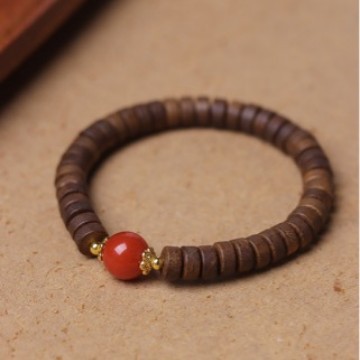 New Chinese Style Old Huaian Agarwood Bracelets for Men and Women, Original Design of Good Luck Bracelets