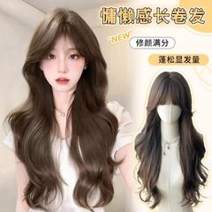 假发女冷棕色长卷发空气刘海大波浪蓬松透气自然无痕仿真发全头套