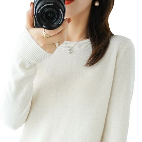 New autumn and winter round neck wool sweater bottoming shirt, loose inner wool women's wool top, fashionable and versatile trendy brand