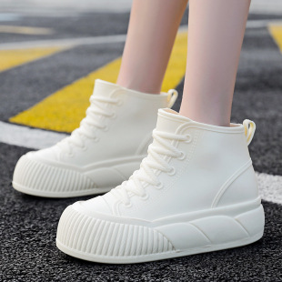 Waterproof Shoes Women's Rain Shoes for Students Korean Style Inner Height Increasing Cross-border Outer Wear Water Boots Non-slip Fashionable Short Tube Low-cut Casual