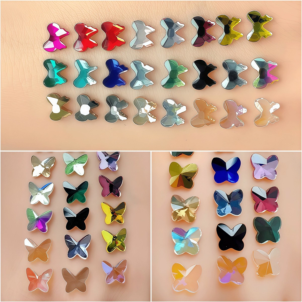 20, красочный выбор, кристалл, бабочка, дизайн ногтей, бриллиант, красочные ювелирные аксессуары, плоская нижняя часть, бриллиант, сделай сам, алмазная фабрика, оптовая продажа, бриллиант для ногтей