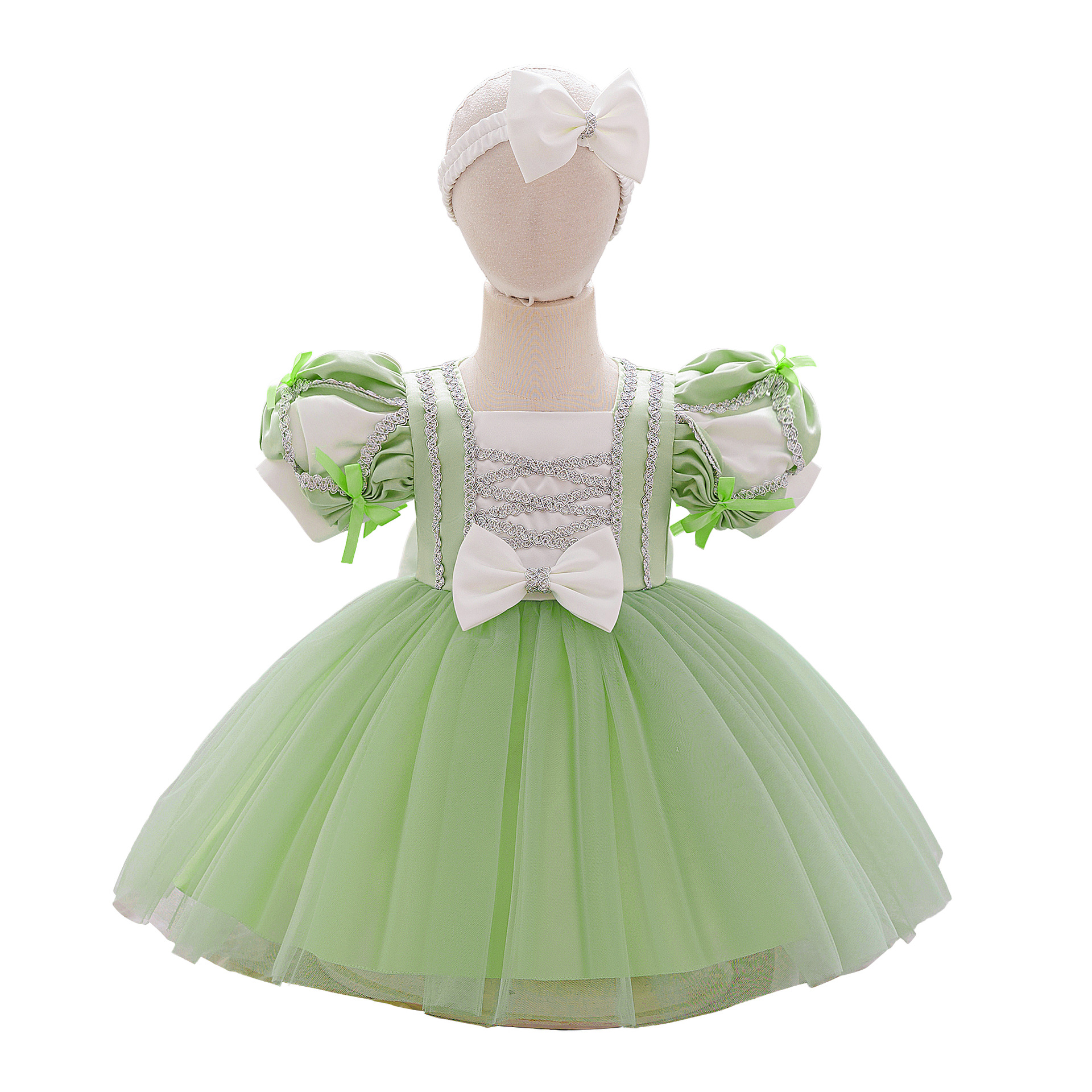 Blancanieves ropa de espectáculo para niños niñas linterna de tela de malla vestido de satin vestido de cumpleaños image 10