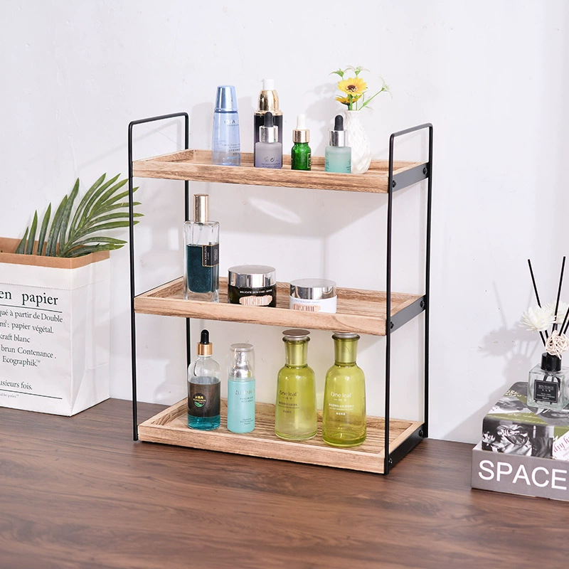 Cross-Border Storage Rack for Bathroom, Living Room, Kitchen, No-Drill Color-Changing Three-Tier Display Rack