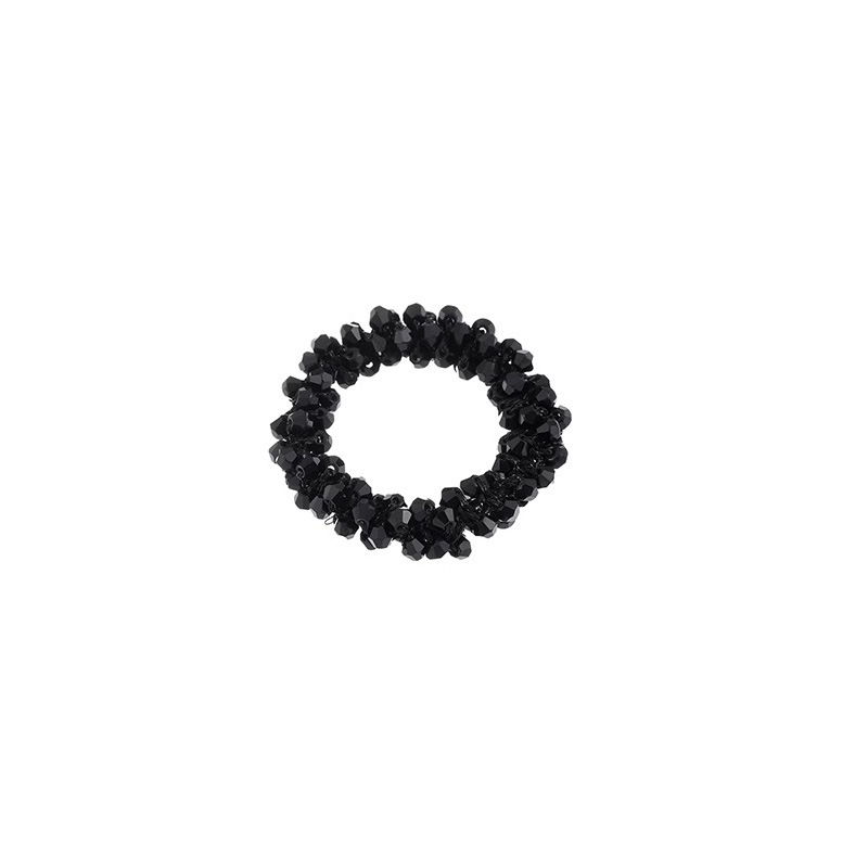 Crystal exquisito con cuentas anillo de cabello de mujer banda de goma de cabello brazalete de cabello de doble uso joyería de cabello de diamante joyería de cabello de cabello