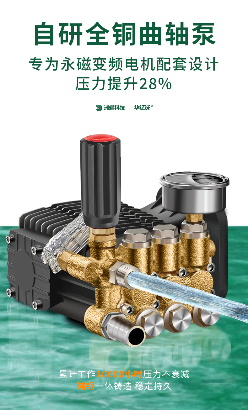 Source Factory High-Pressure Car Washing Machine Car Wash Shop Wall-Mounted Multi-Purpose Variable Frequency Permanent Magnet Ultra-Energy-Saving Household High-Pressure Cleaning Machine