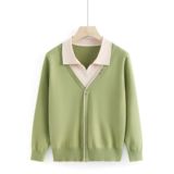 时尚假两件妈妈装春秋上衣中老年女装春季新款翻领长袖针织衫T恤，女装针织衫/毛衣，妃慕昵服饰