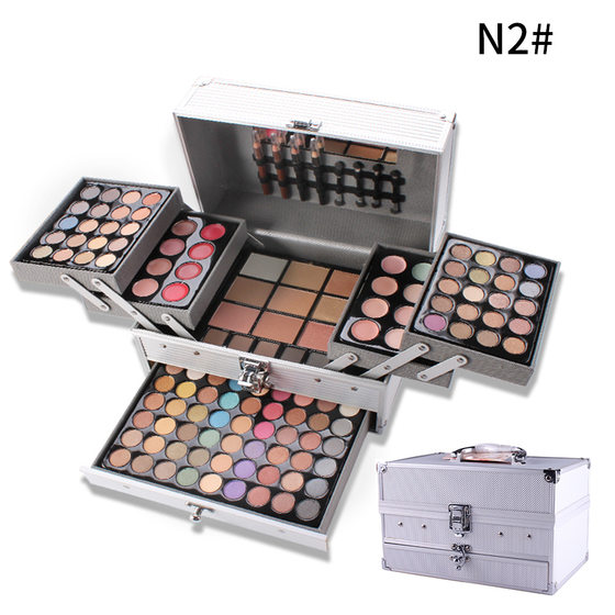 Multi-functional foreign trade makeup set eye shadow plate lipstick blush powder cake eyebrow powder set box full set of cosmetics