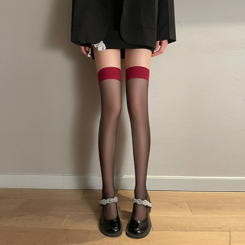 Japanese mint white thin tights with bow