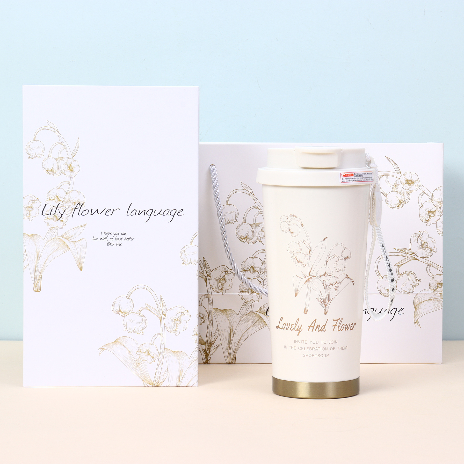 Edelstahl Thermobecher Maiglöckchen Design Für Damen_voghion.com