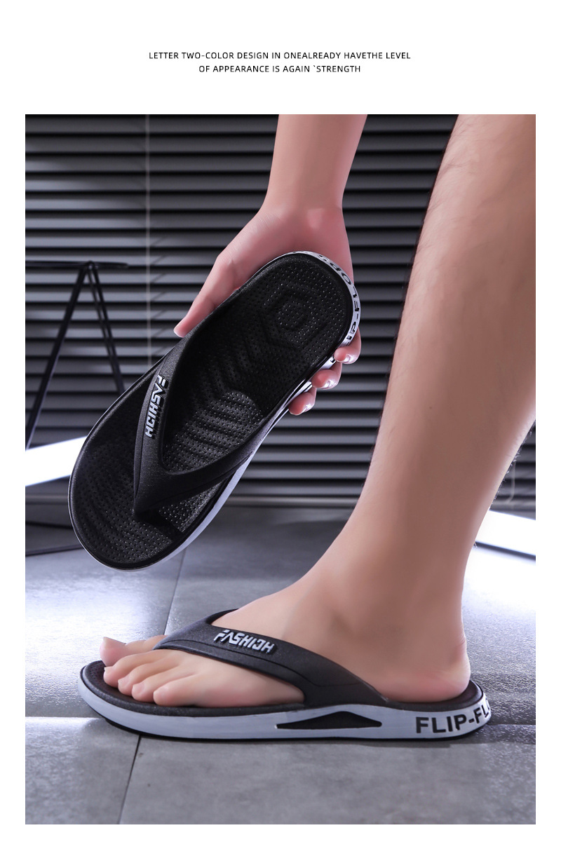 Men's Flip-flops For Summer Beach, Durable Non-slip Sandals_voghion.com