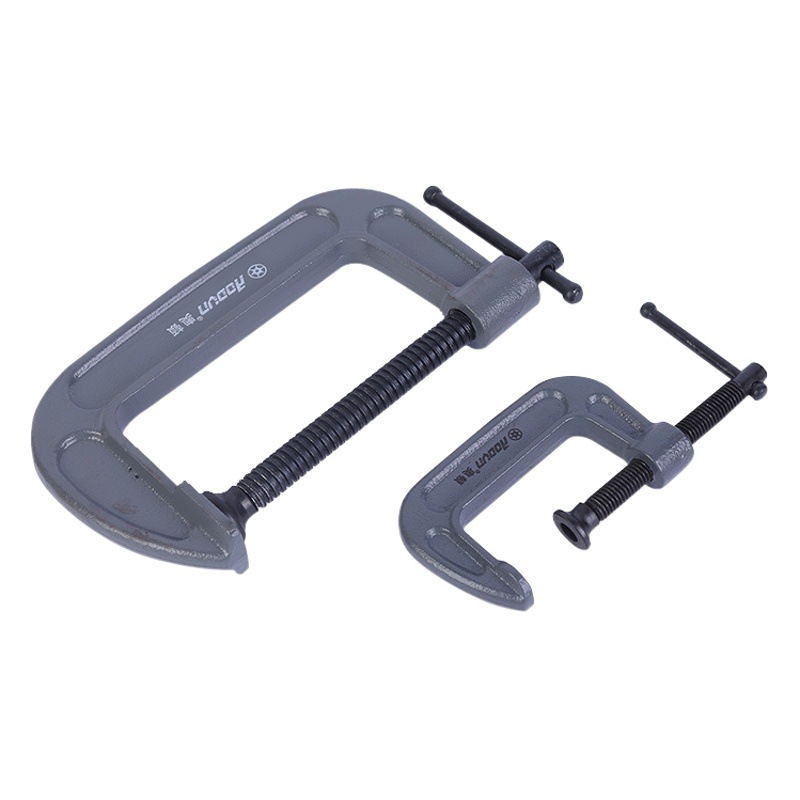 Clip en forma de G de acero con alto contenido de carbono puntual del fabricante, abrazadera tipo G de acero fundido fijo reforzado, abrazadera de compresión tipo C, herramienta de sujeción para carpintería