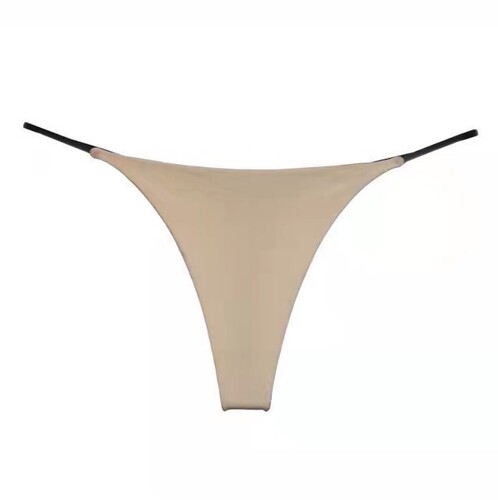 European and American double-layered thin belt sexy thong low-waist printed bikini women's T-shaped sexy panties fitness exercise