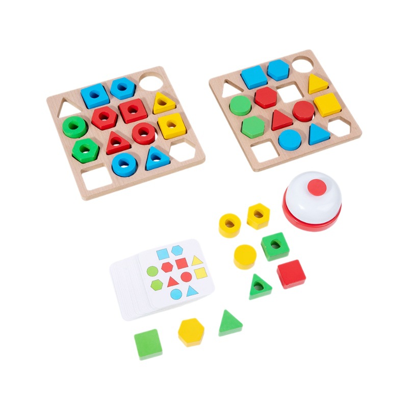 Juguetes educativos para niños para la educación temprana, juegos de combinación de batalla de formas individuales y dobles, rompecabezas, juguetes de entrenamiento de enfoque para bebés