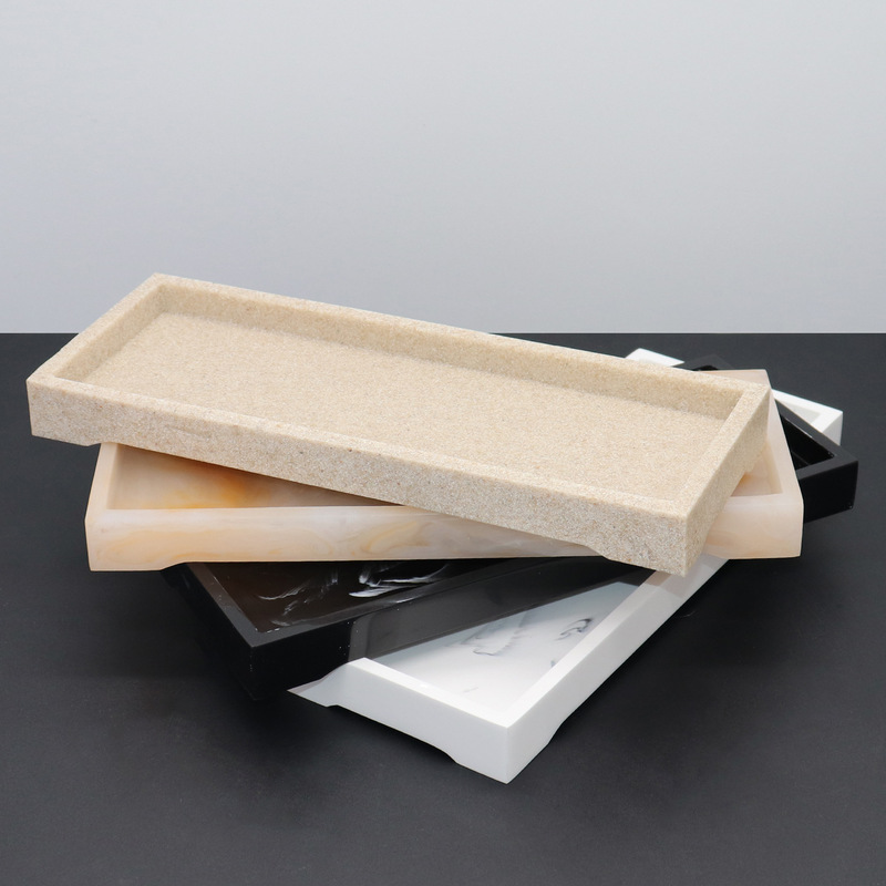 Hotel Bathroom Tray High-end European Style Rectangular Bathroom Tray Resin Bathroom Wash Storage Tray Jewelry Tray Hotel Bathroom Tray High-end European Style Rectangular Bathroom Tray Resin Bathroom Wash Storage Tray Jewelry Tray