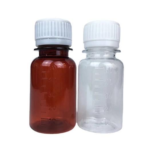 50 100 500ml plastic bottle small mouth graduated bottle transparent brown small mouth bottle syrup bottle liquid sample bottle