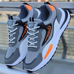 メンズメッシュ通気性カジュアルスポーツシューズ春秋新作ファッショントレンドシューズメンズトラベルシューズ厚底ダッドシューズ