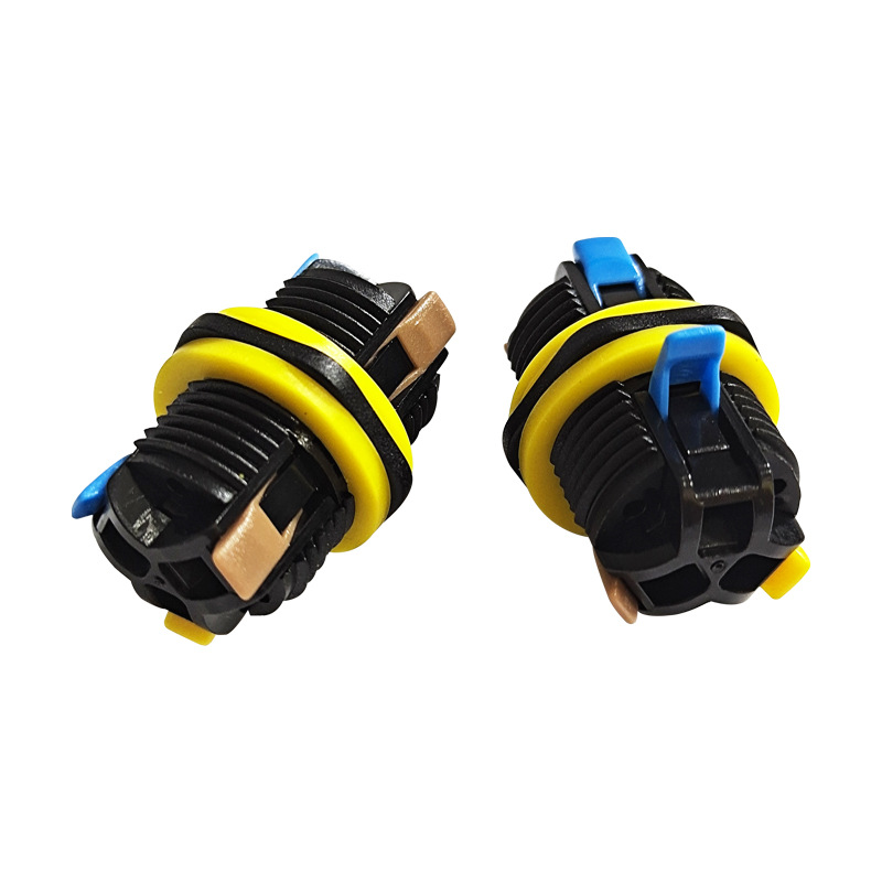 Conector rápido de cableado de clip de nylon 3P iluminación exterior M20 conector impermeable de tope de línea a línea
