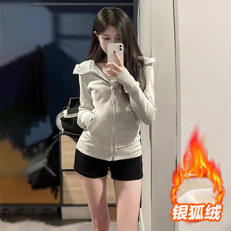 外套女款短款收腰秋季穿搭修身连帽秋天上衣紧身粉色卫衣2025新款|undefined