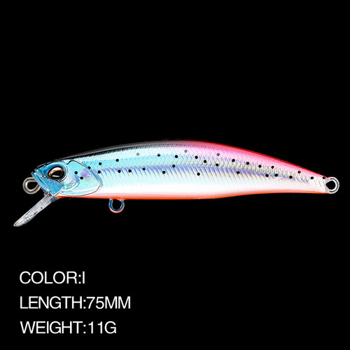 Luya bait bionic fake bait submersible Minnow 11g/75mm fishing bait bait fishing supplies manufacturer Qizui 9052