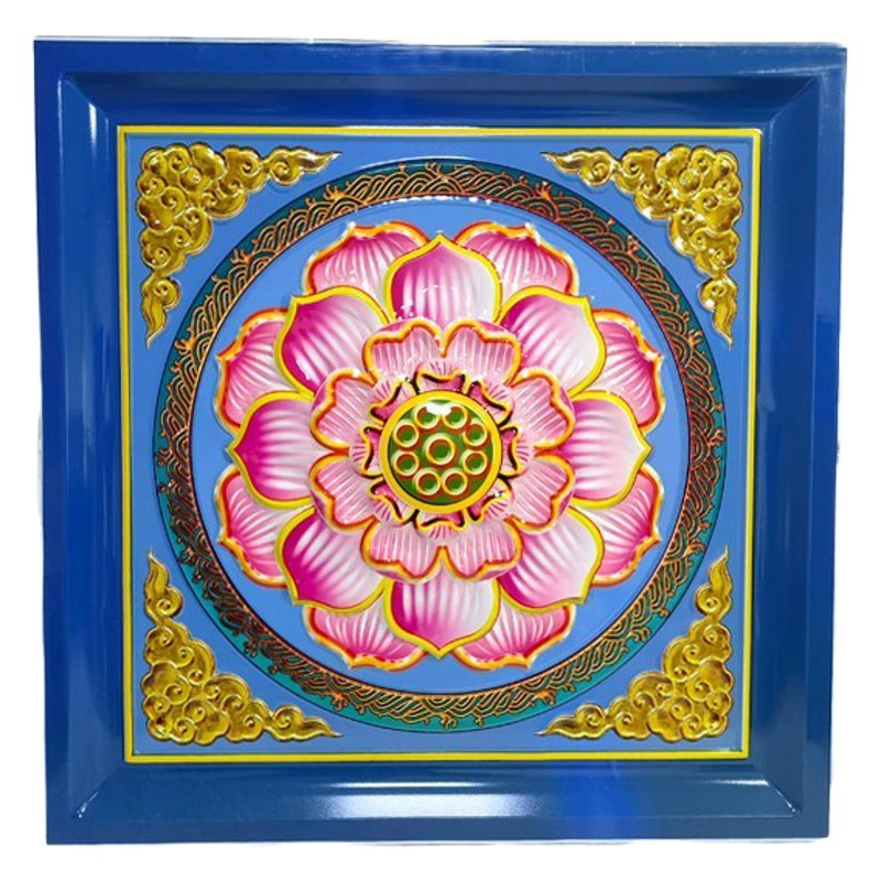 Китайский стиль Древний храм интегрированный потолочный зал Будды цвет 3D трехмерный рельеф окрашенный Дракон Лотос декоративный материал