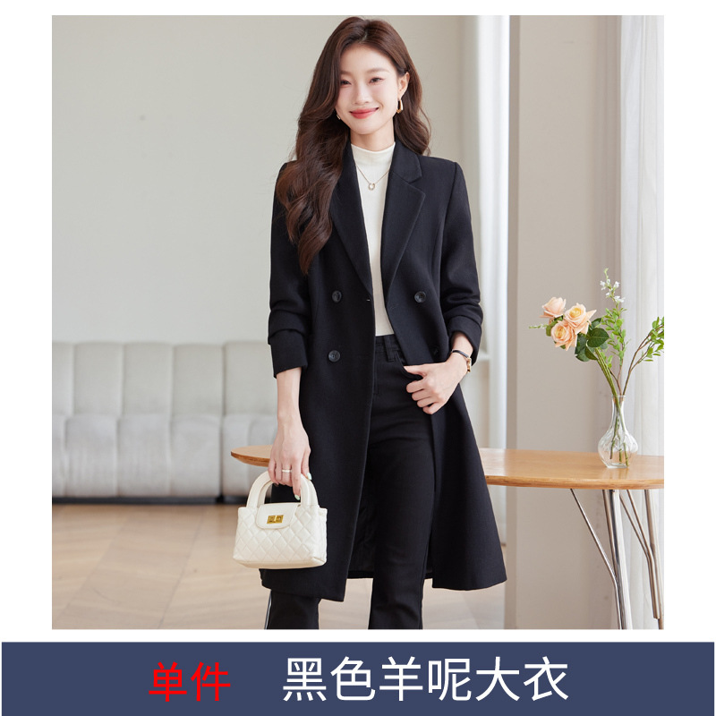 싱글 블랙 울 재킷