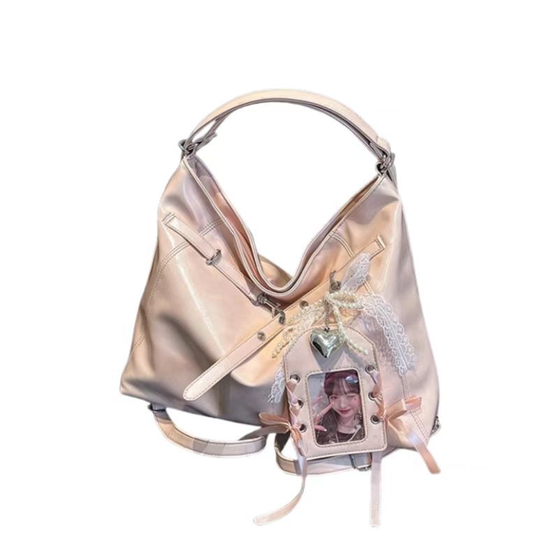 Niche Design Simple and Fashionable Bow Backpack Women's New Large Capacity Commuter Tote Bag