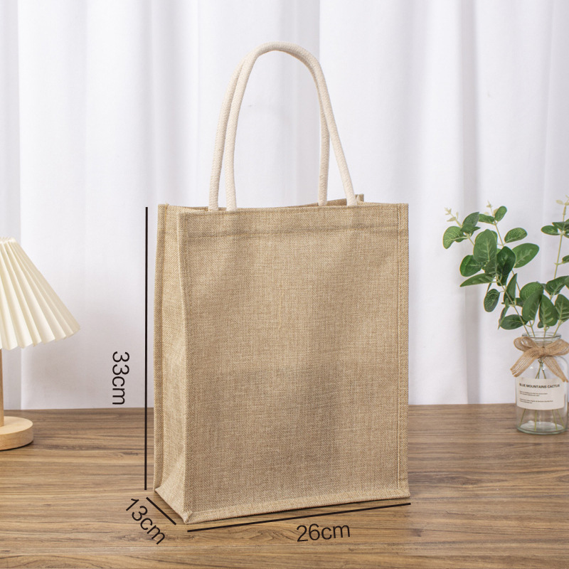Bolsa de lino simple retro jute portátil bolsas de regalo de regalo de gran capacidad bolsas de lino personalizadas