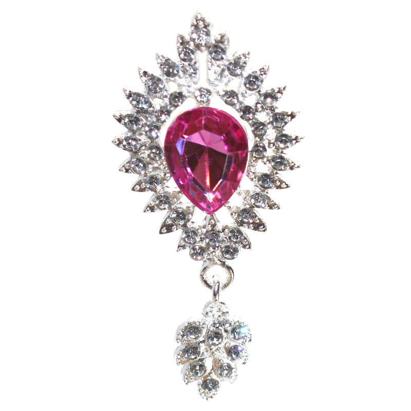 Nueva gota de agua colgante accesorios la joyería aleación puntiaguda gema inferior rhinestone plana material Decoración Ropa al por mayor