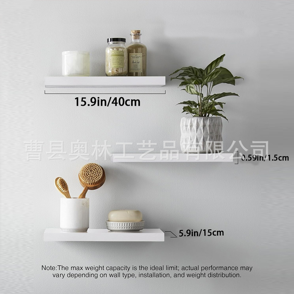 Estante de pared de madera de estilo rústico Estante de almacenamiento de partición flotante montado en la pared Estante de almacenamiento y acabado Floating Shelves