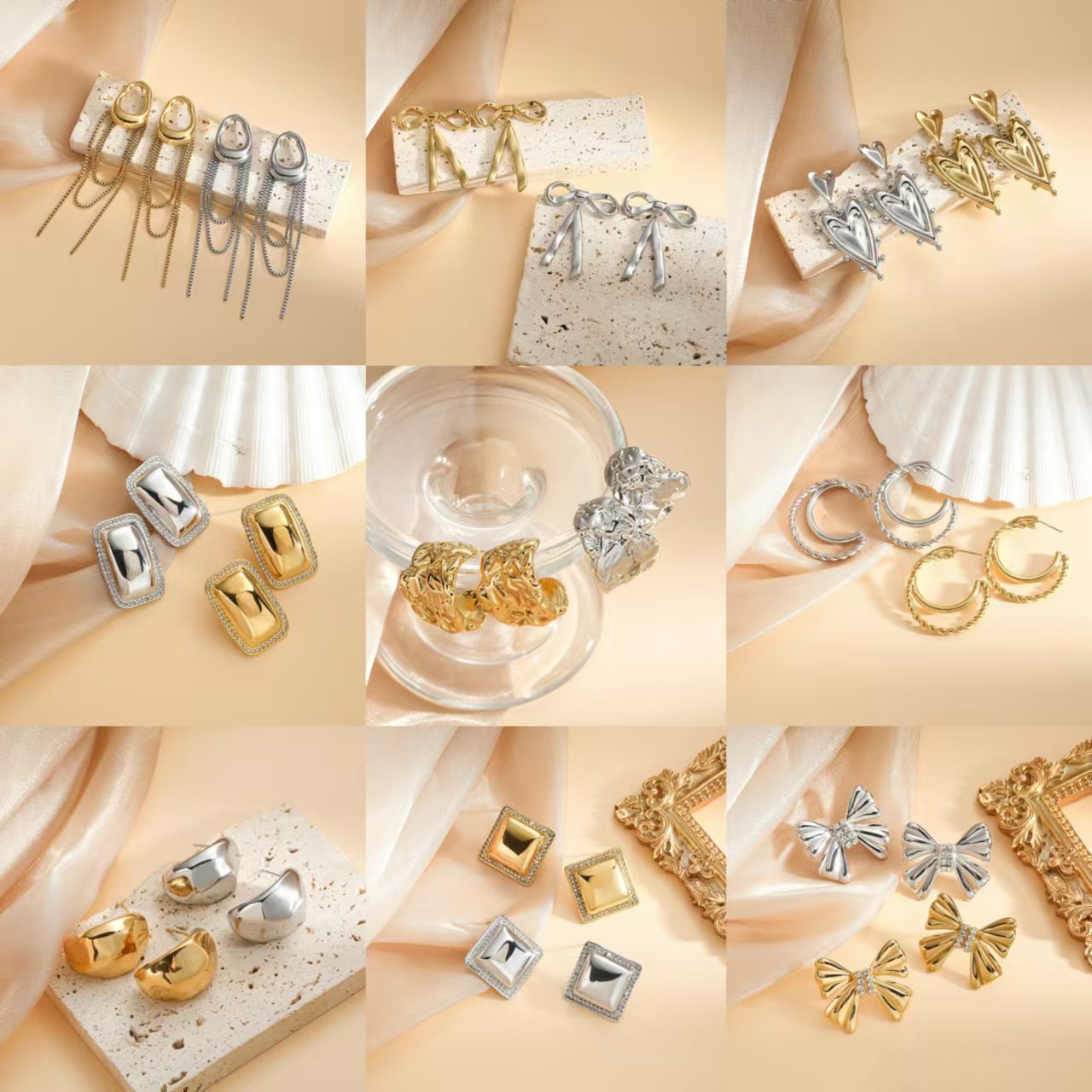 10g Weight Titanium Steel Ear Needle Material Ear Studs Classification 1 Pair Quantity Daily, Street Occasion Titanium Steel Material Geometric Pattern All Seasons Season Women's Gender Plating Design Retro, Commute Style 1 Pair Retro Commute Geometric Plating Titanium Steel Ear Studs 无