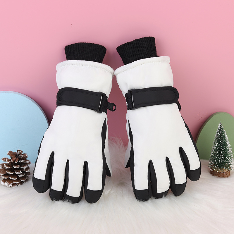 Pantalla táctil para niños de 3 - 17 años de invierno grueso a prueba de frío impermeable a prueba de viento antideslizante y caliente para jugar con guantes de seda