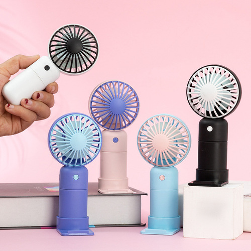 Wholesale handheld fan mini usb charging gift silent desktop cute portable contrast color handheld small fan