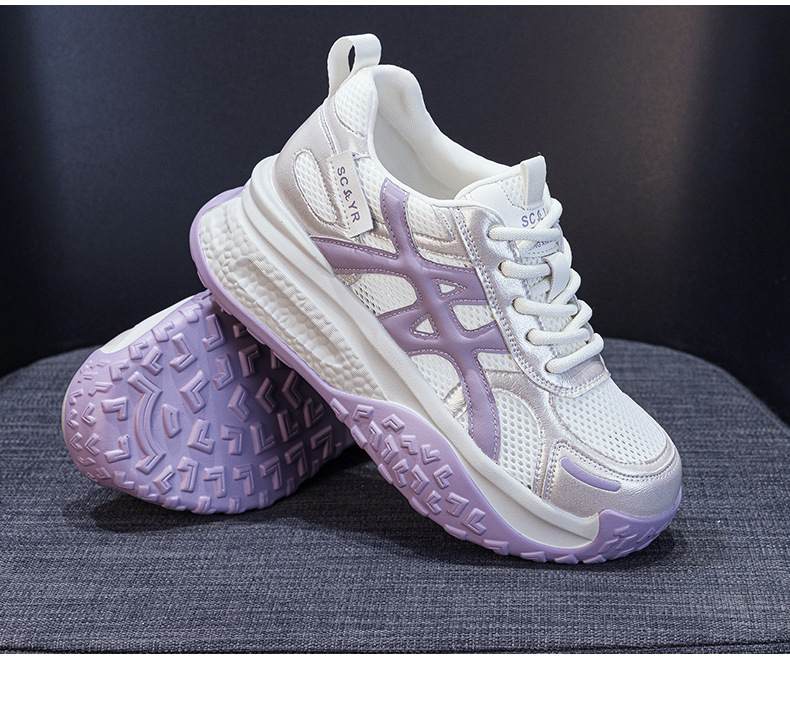 Giày sneaker nữ đế dày tăng chiều cao phong cách cổ điển mùa hè 2026 — M2875 màu be, M2875 Màu tím, M2875 màu vàng chi tiết 22