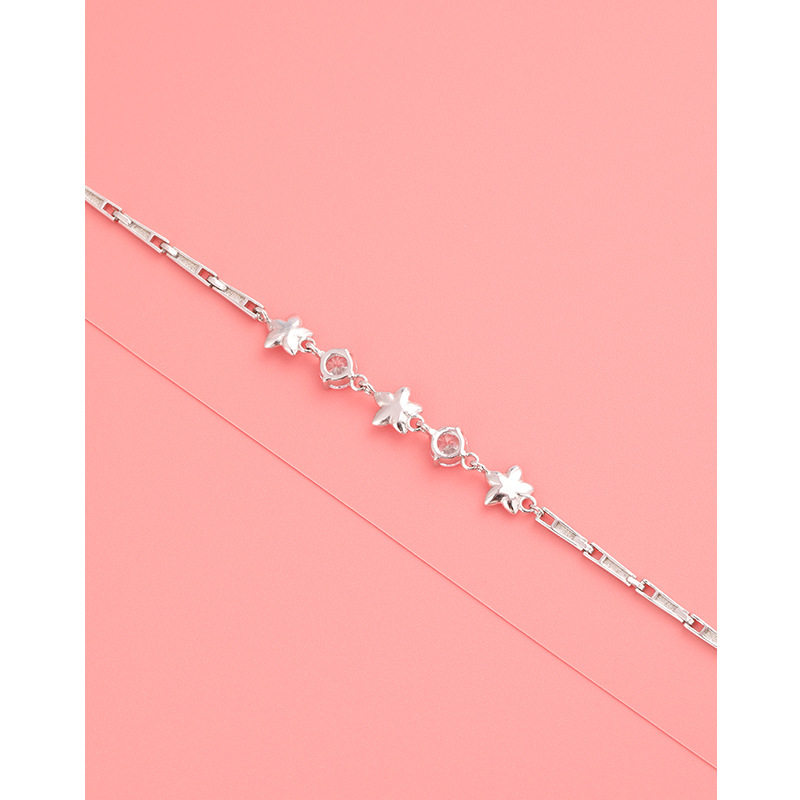 Pulsera de trébol de cinco hojas con incrustaciones de diamantes mujer 925 plata de ley luz lujo nicho exquisito sentido de alta gama joyería de flores para novias y novias