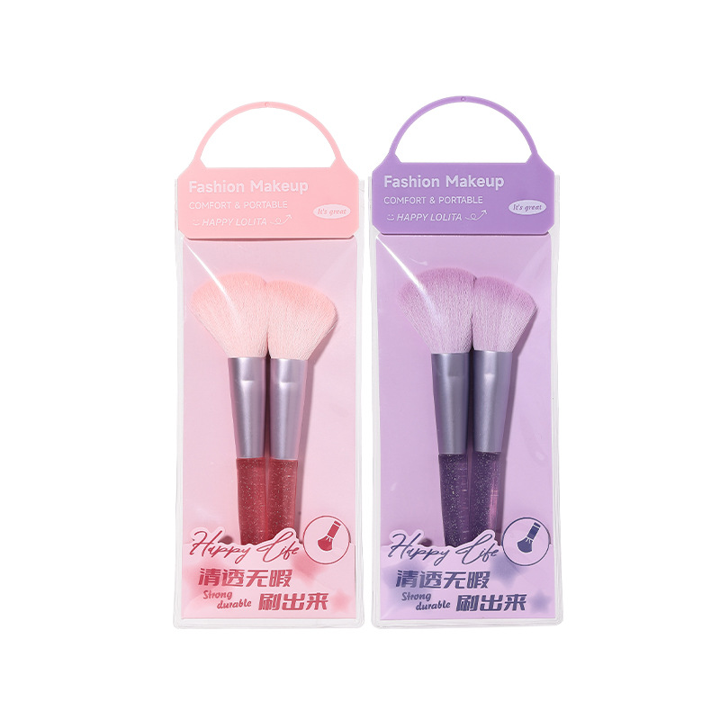 LMLTOP base cepillo 2 pcs portátil blush polvo de pintura de contorno cepillo de maquillaje LLT35