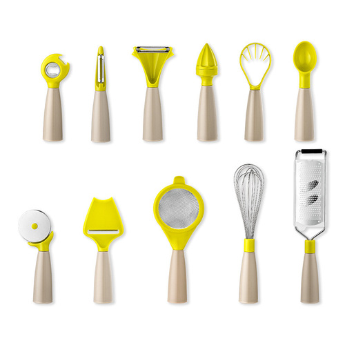 New ABS kitchen gadget set, melon planer, egg beater, cheese planer, food filter, mesh sieve, bottle opener
