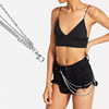 Accessory, sexy swimwear, shorts suitable for men and women, universal metal trousers, European style, punk style