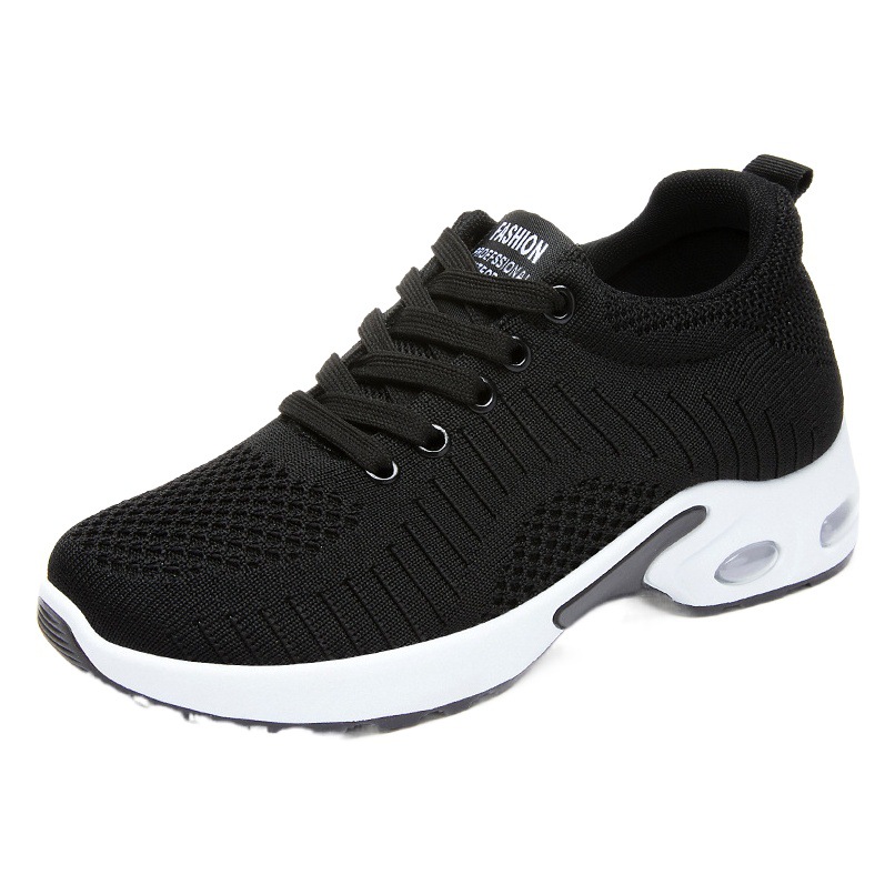 Zapatos de mujer, dropshipping, calzado deportivo, zapatos de mujer de talla grande para primavera, zapatos de malla transpirable con tejido Flyknit, zapatos con suela gruesa y amortiguación de aire.